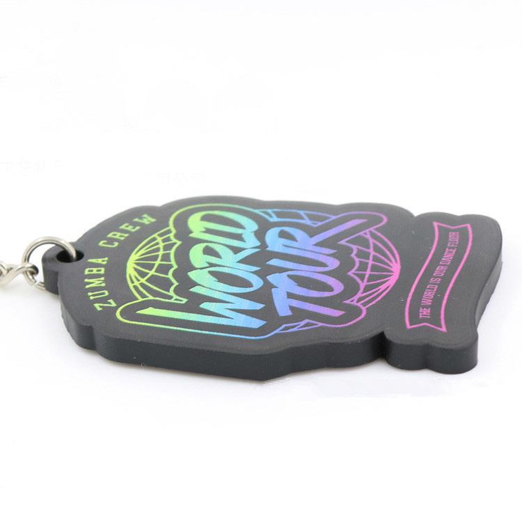 Full Color Printing Custom PVC Rubber Keychain title=